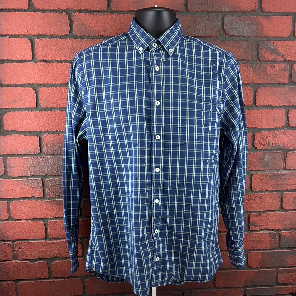 Nick Graham Shirt Mens 15.5 Checkered  Button Down‎